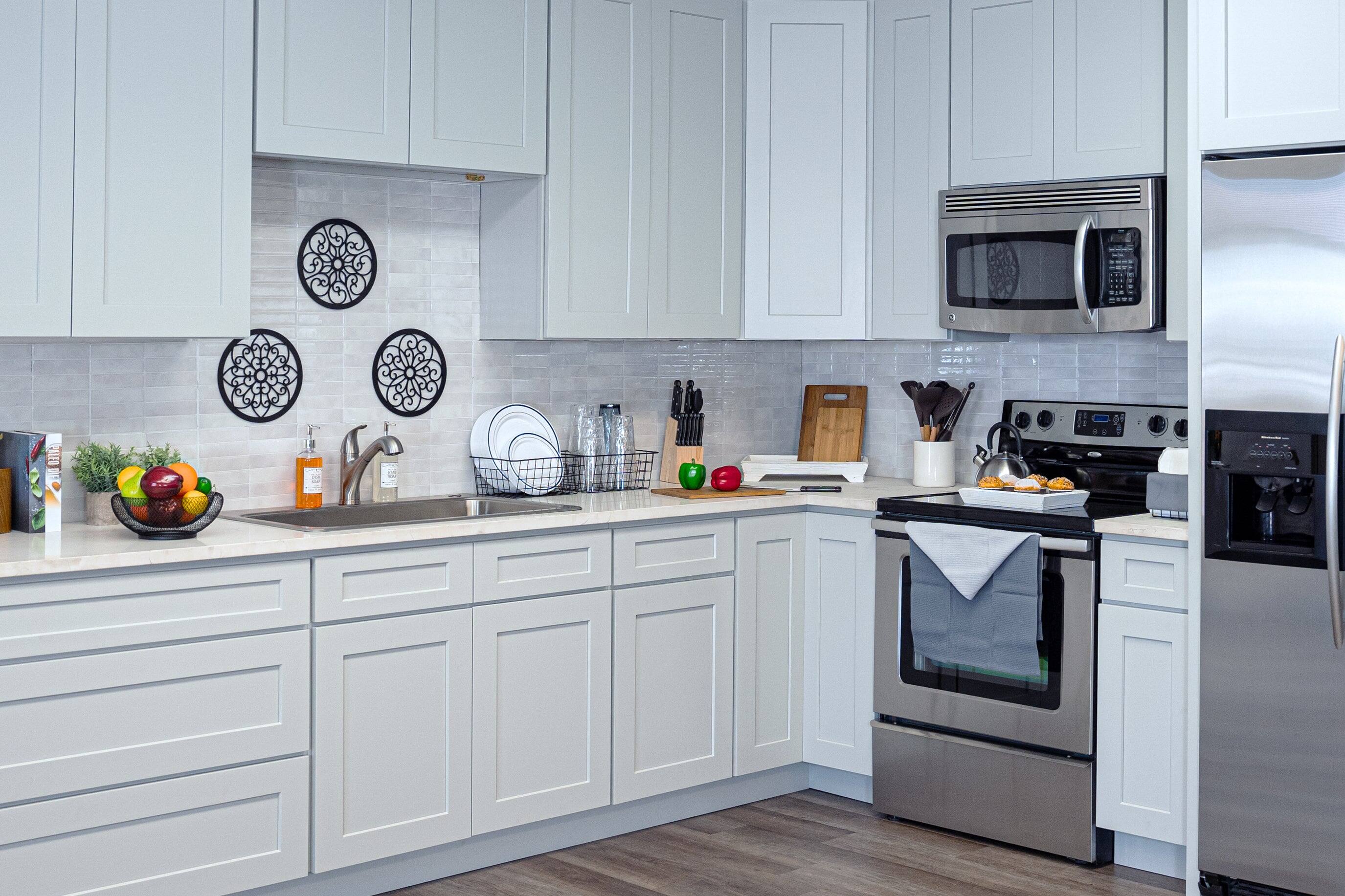 Alt View 7. Boyel Living - 18 Inch Dove Grey Base Cabinet with Full Overlay Doors and Soft-Close Hinges - Dove Grey.