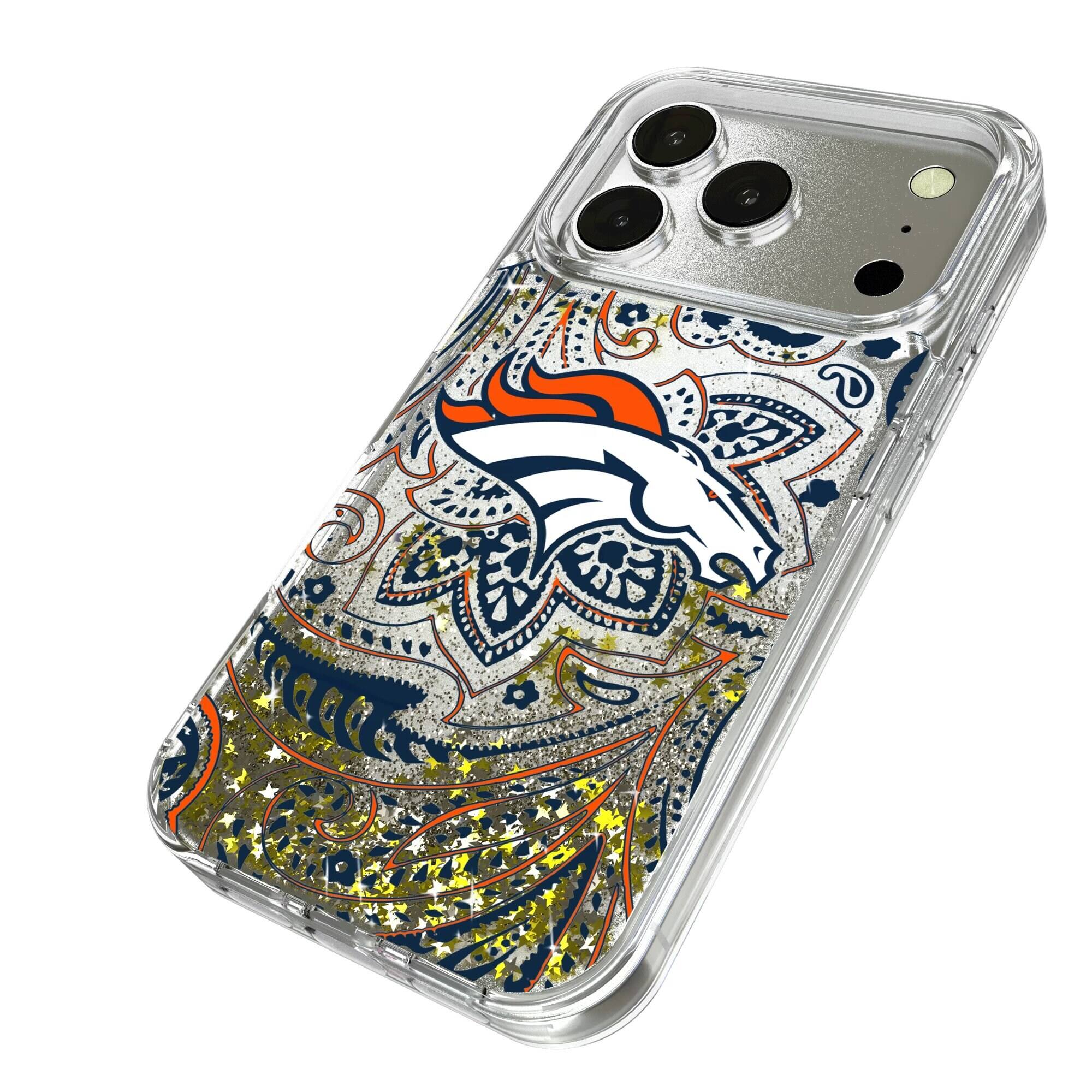 Alt View 1. Keyscaper - iPhone Paisley Design Glitter Case - 15 Pro - Multicolor.