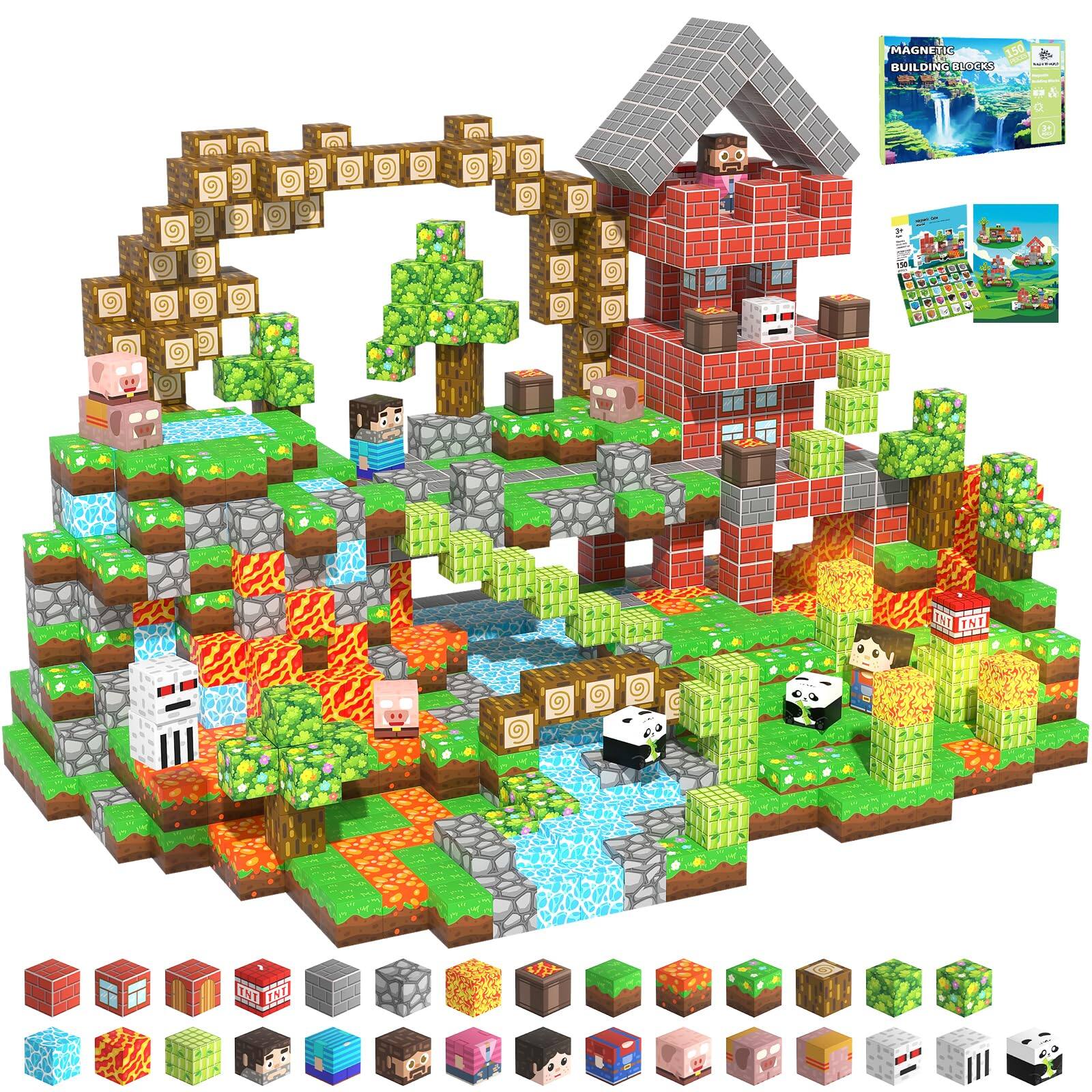 Leash Valley 100 Magnetic Blocks Building Toys For Stacking Stem ...