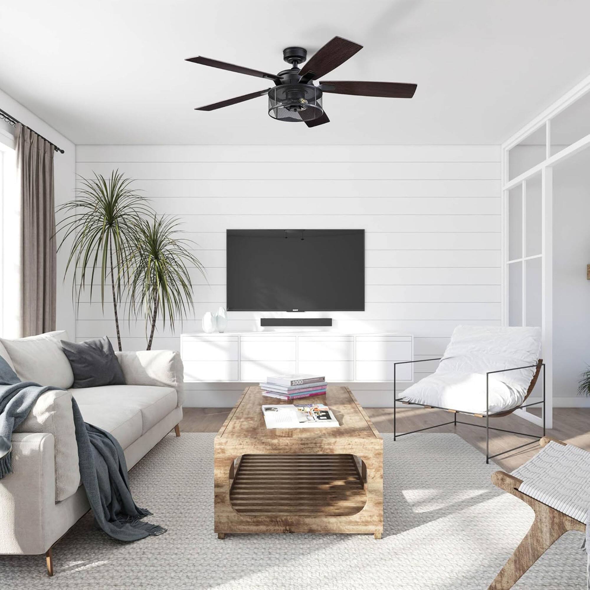 Alt View 4. Honeywell - Honeywell Carnegie Ceiling Fan, Quiet Motor and Remote Control, 52", Matte Black - Matte Black.