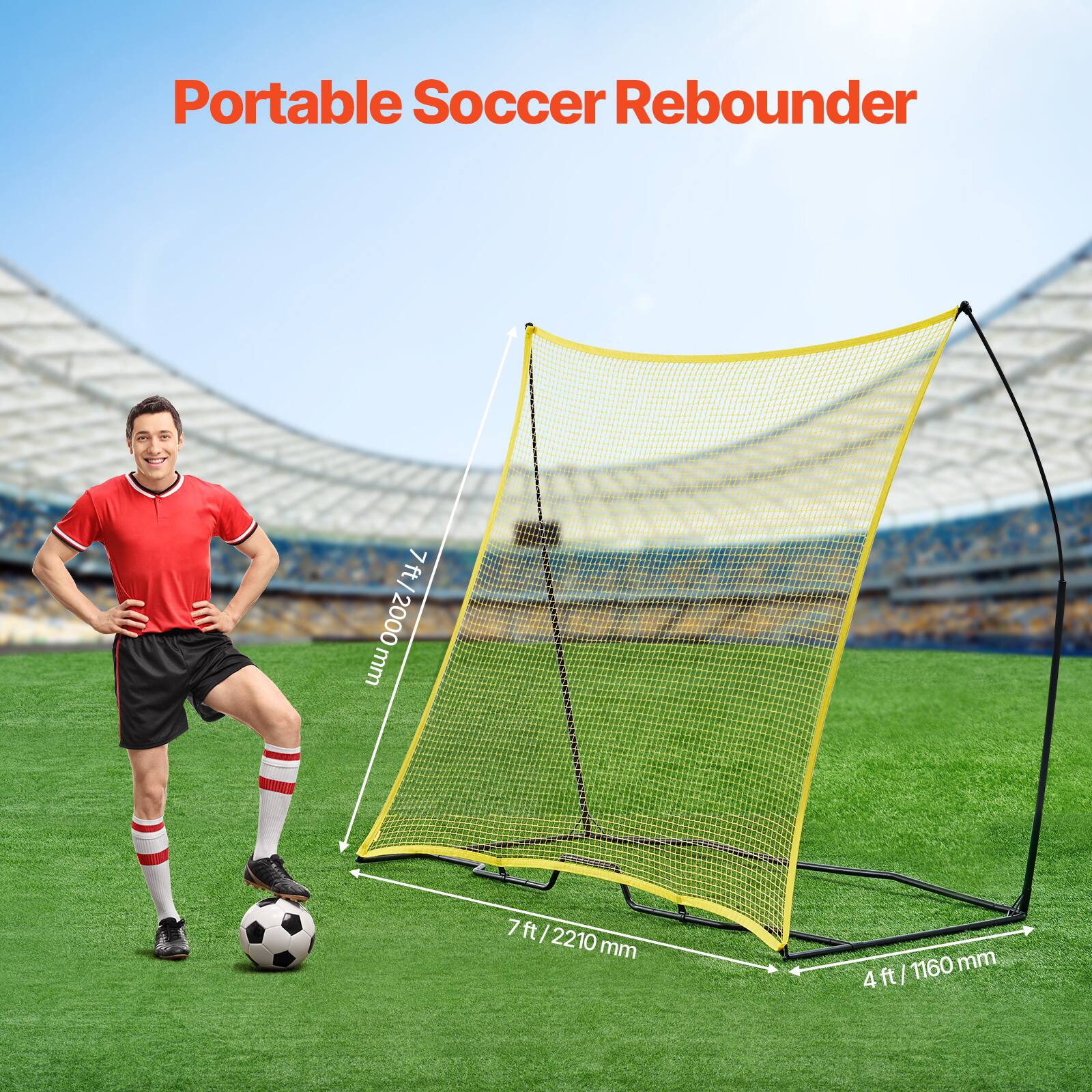 Portable Soccer Rebounder

7 ft / 2000 mm  
7 ft / 2210 mm  
4 ft / 1160 mm