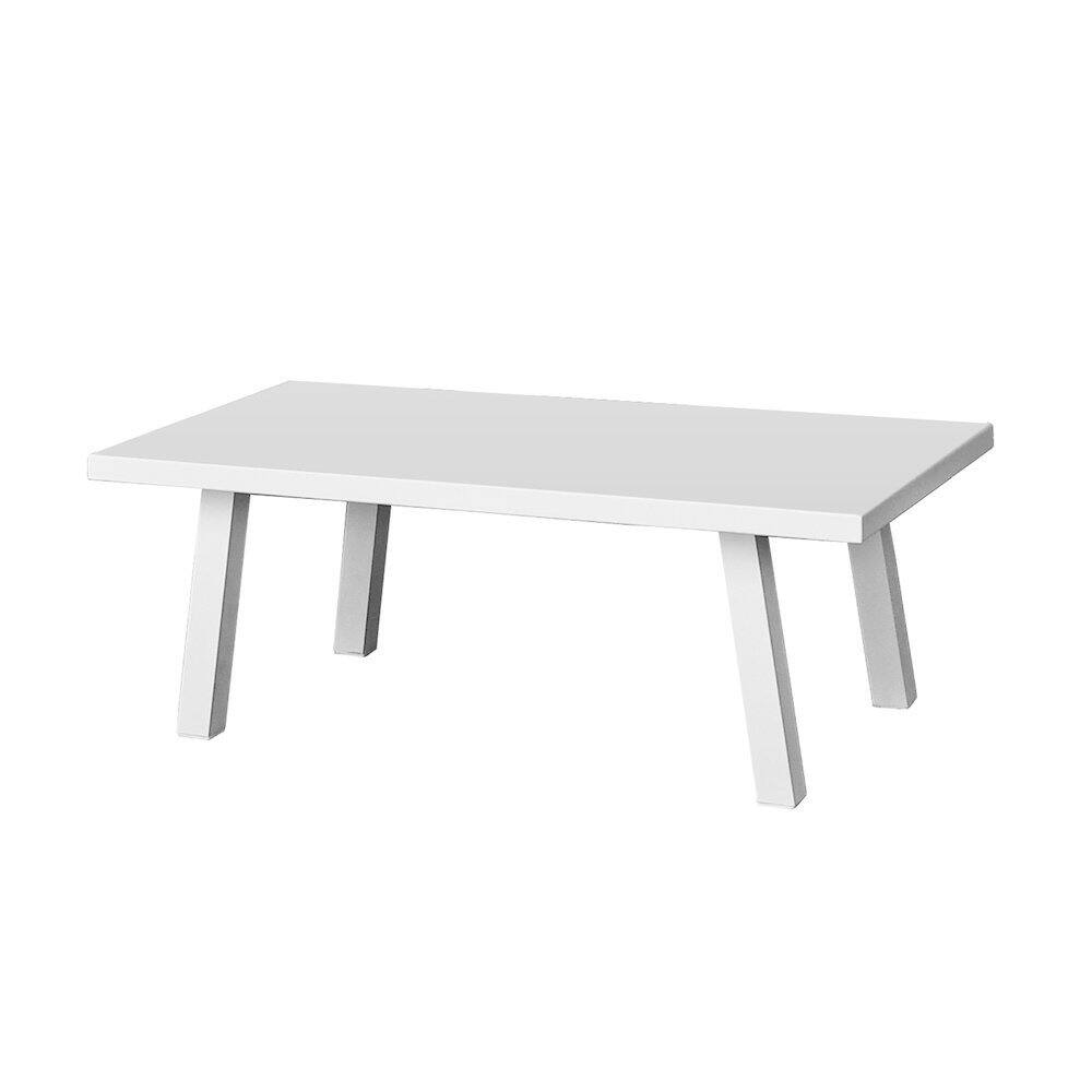 Angle. Panama Jack Outdoor - Panama Jack Mykonos Coffee Table with Glass - White.