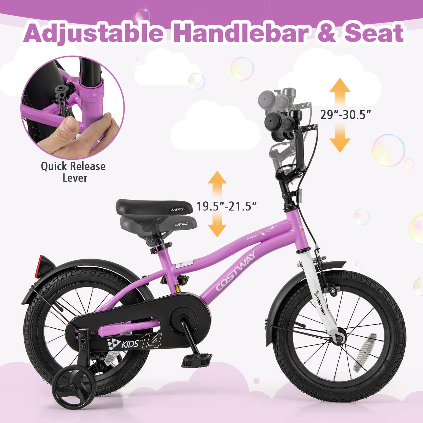 Adjustable Handlebar & Seat

Quick Release Lever

19.5"-21.5"

29"-30.5"

COSTWAY

KIDS 14