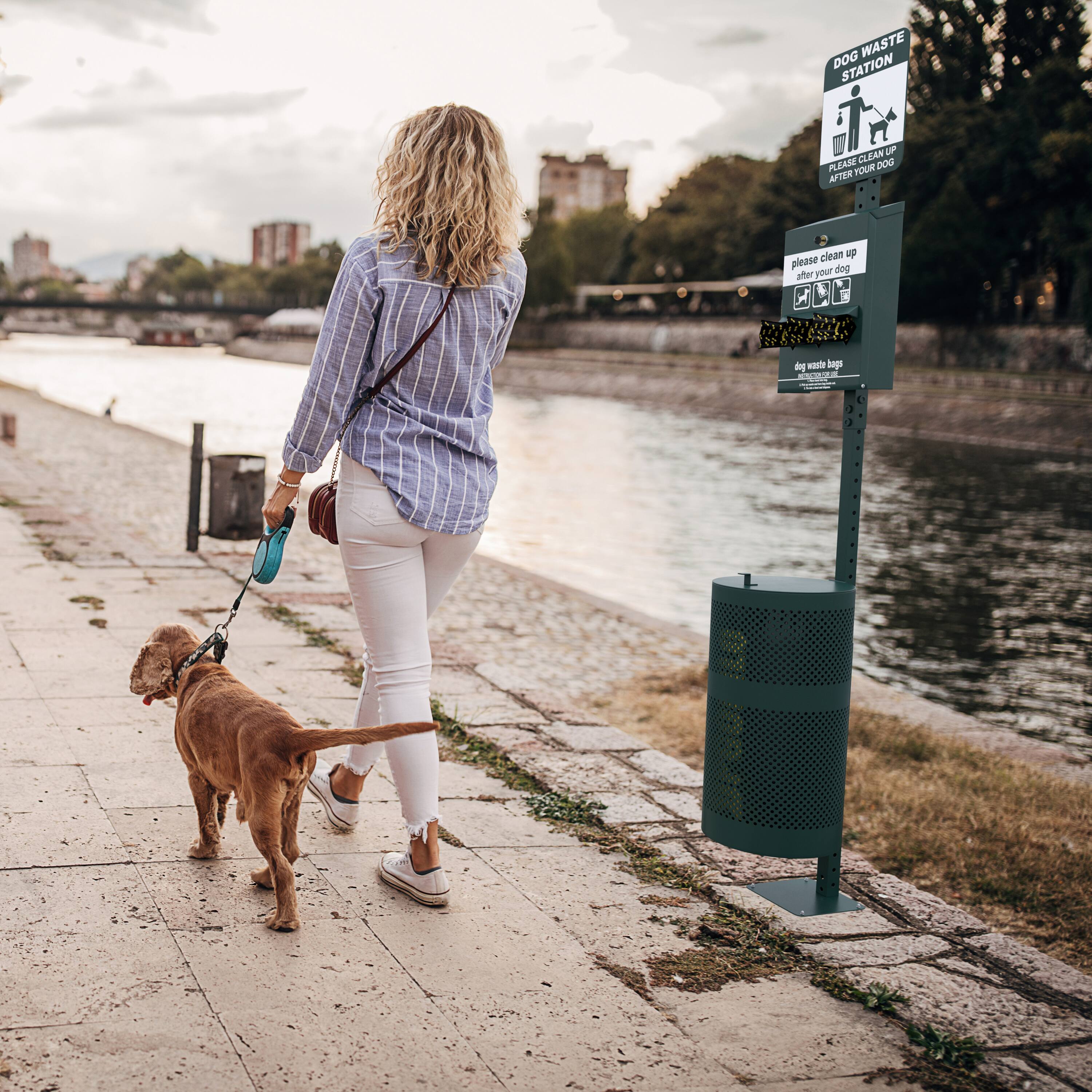 DOG WASTE STATION  
PLEASE CLEAN UP AFTER YOUR DOG  

please clean up after your dog  

dog waste bags