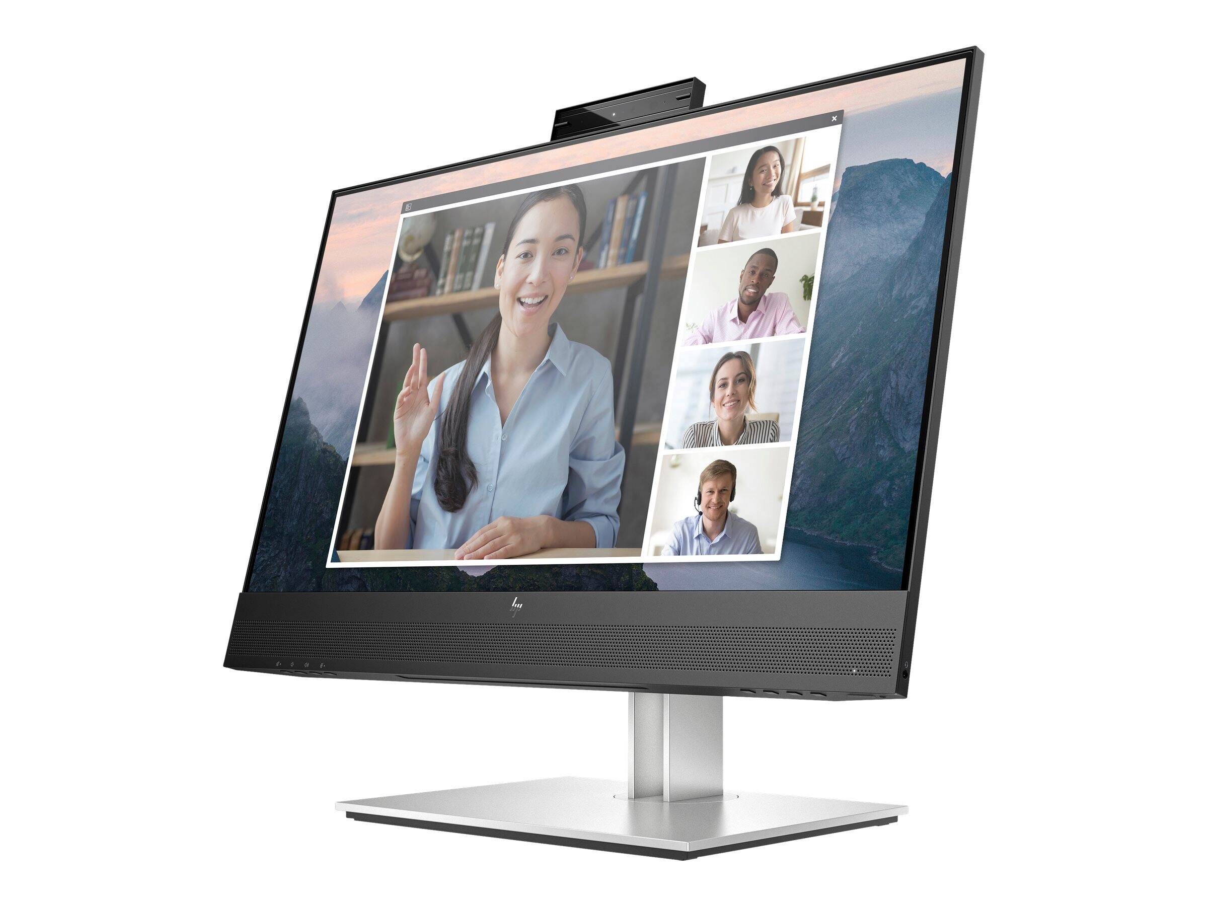 Alt View 1. HP - E24mv G4 23.8" FHD IPS Conferencing Monitor 60 Hz 5ms GtG 16:9 250 nits HDMI, VGA DisplayPort Tilt and Height Adjustment - Silver.