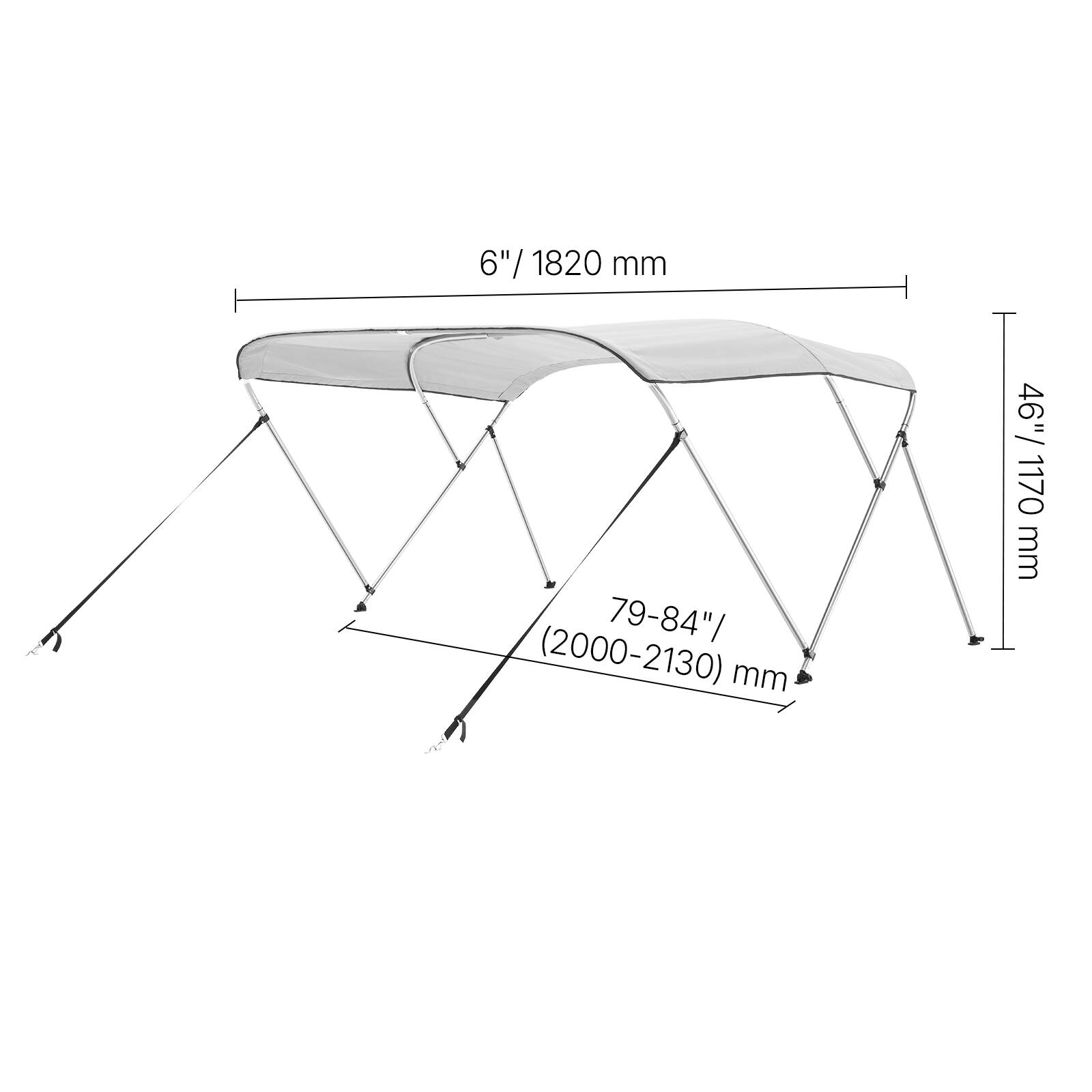 6" / 1820 mm  
79-84" / (2000-2130) mm  
46" / 1170 mm