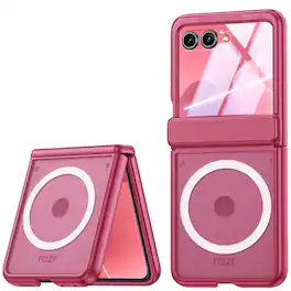 Dteck - for Motorola Razr (2026) (2025)(2024)Magnetic Case with Front Screen Protector,Rugged Matte Cover for Moto Razr 70/60/50 - HD Red
