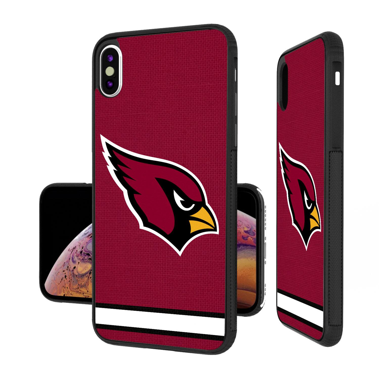 Alt View 1. Keyscaper - Arizona Cardinals iPhone Stripe Design Bump Case - 13 mini - Multicolor.