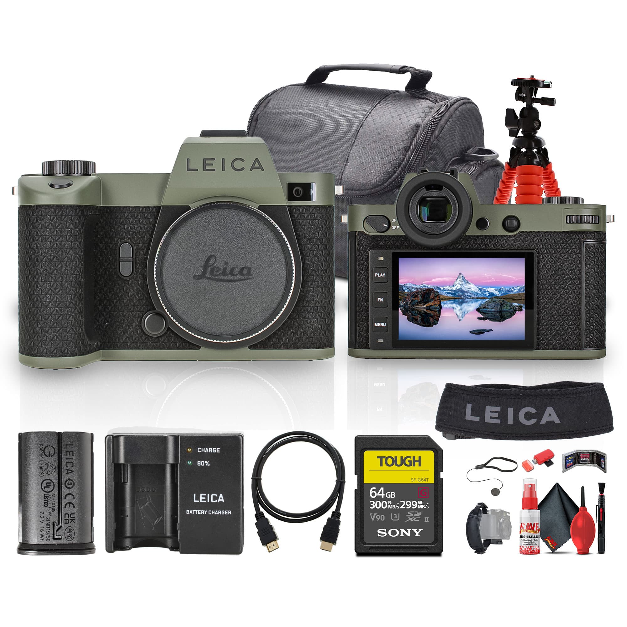 Leica - SL2-S Reporter Edition Mirrorless Camera + 64GB Memory Card + Camera Bag + More (International Version)