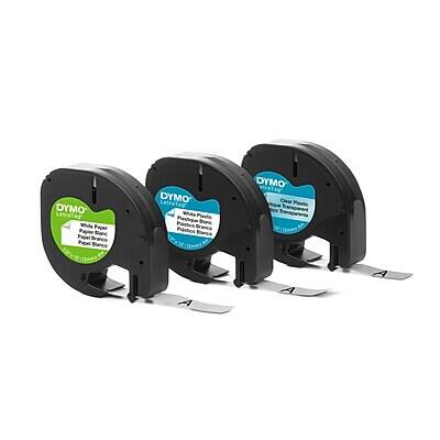 DYMO LetraTag White Paper Band Paper Blanc DYMO LetraTag White Plastic Plastique Blanc DYMO LetraTag Clear Plastic