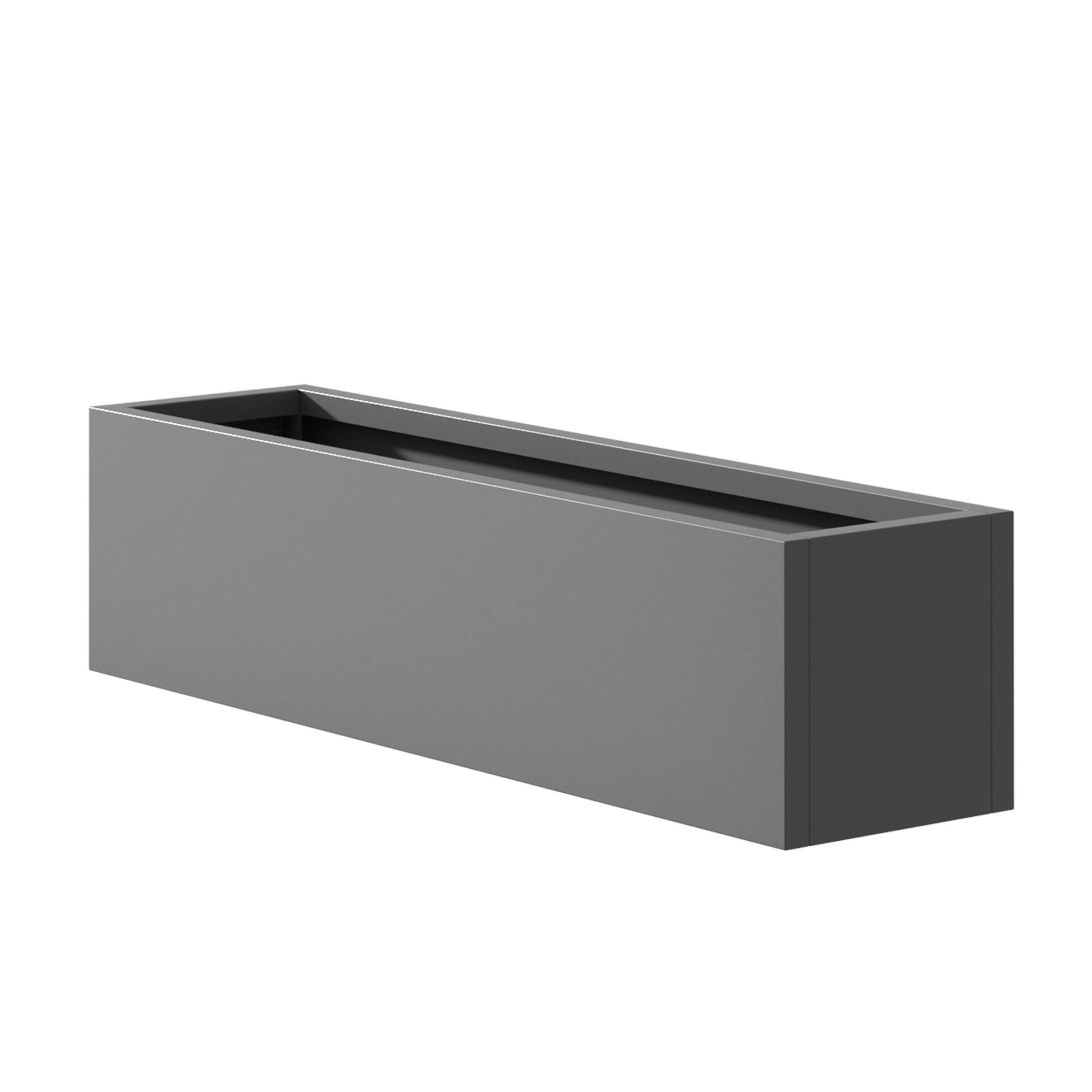 Angle. PexFix - 36 in. W x 10 in. H Rectangle Metal Planter Box Raised Garden Beds with Drainage Hole-Ideal for Patio and Backyard - Gray.