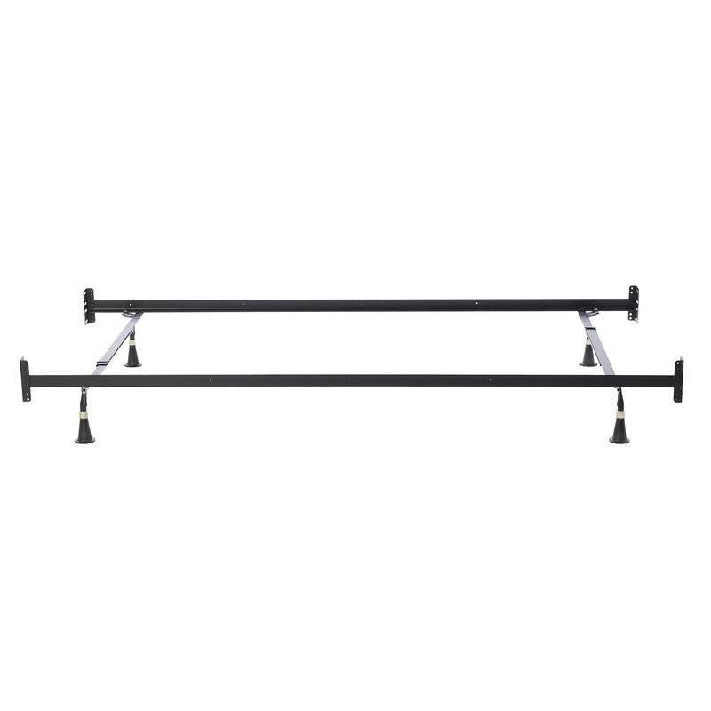 Back. Hivvago - Twin/Full Adjustable Metal Bed Frame with Headboard Footboard Brackets - Black.