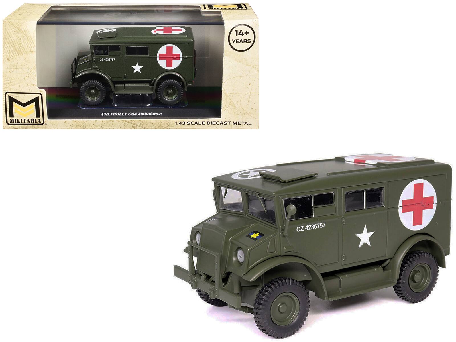 "Chevrolet C8A Ambulance Olive Drab ""United States Army"" 1/43 Diecast Model by Militaria Die Cast" price history on PriceWatchPro