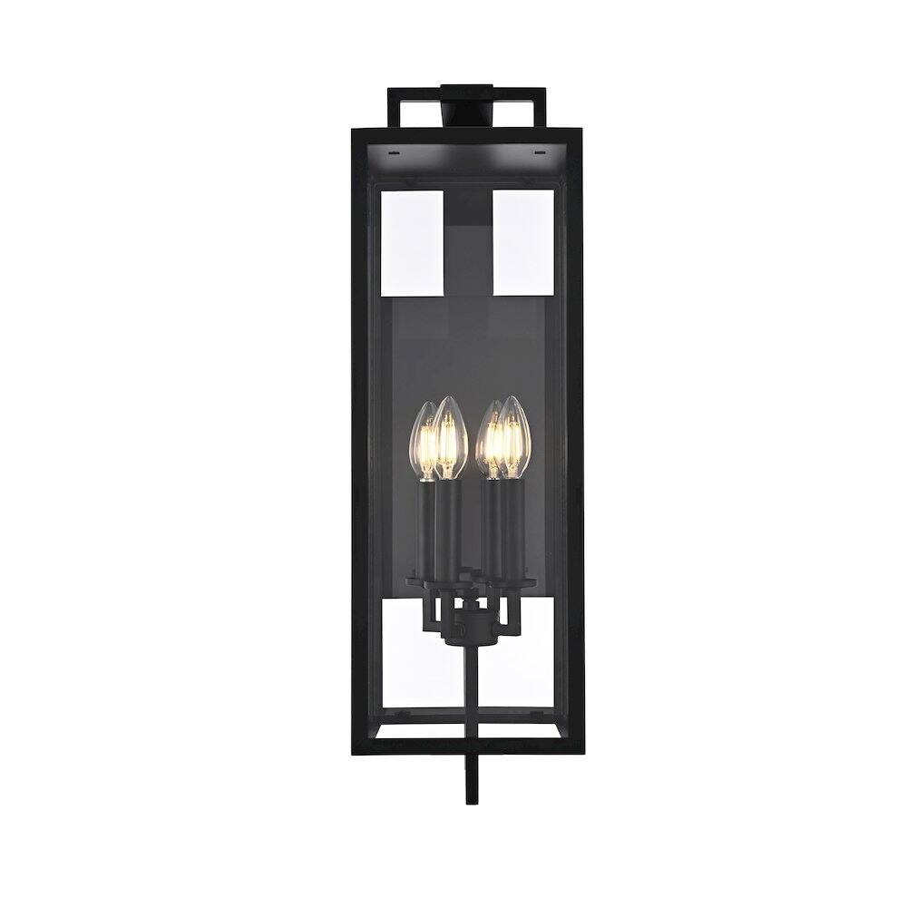 Back. Elegant Lighting - Jairo 8 Inch Outdoor Wall Sconce In Black - Black.