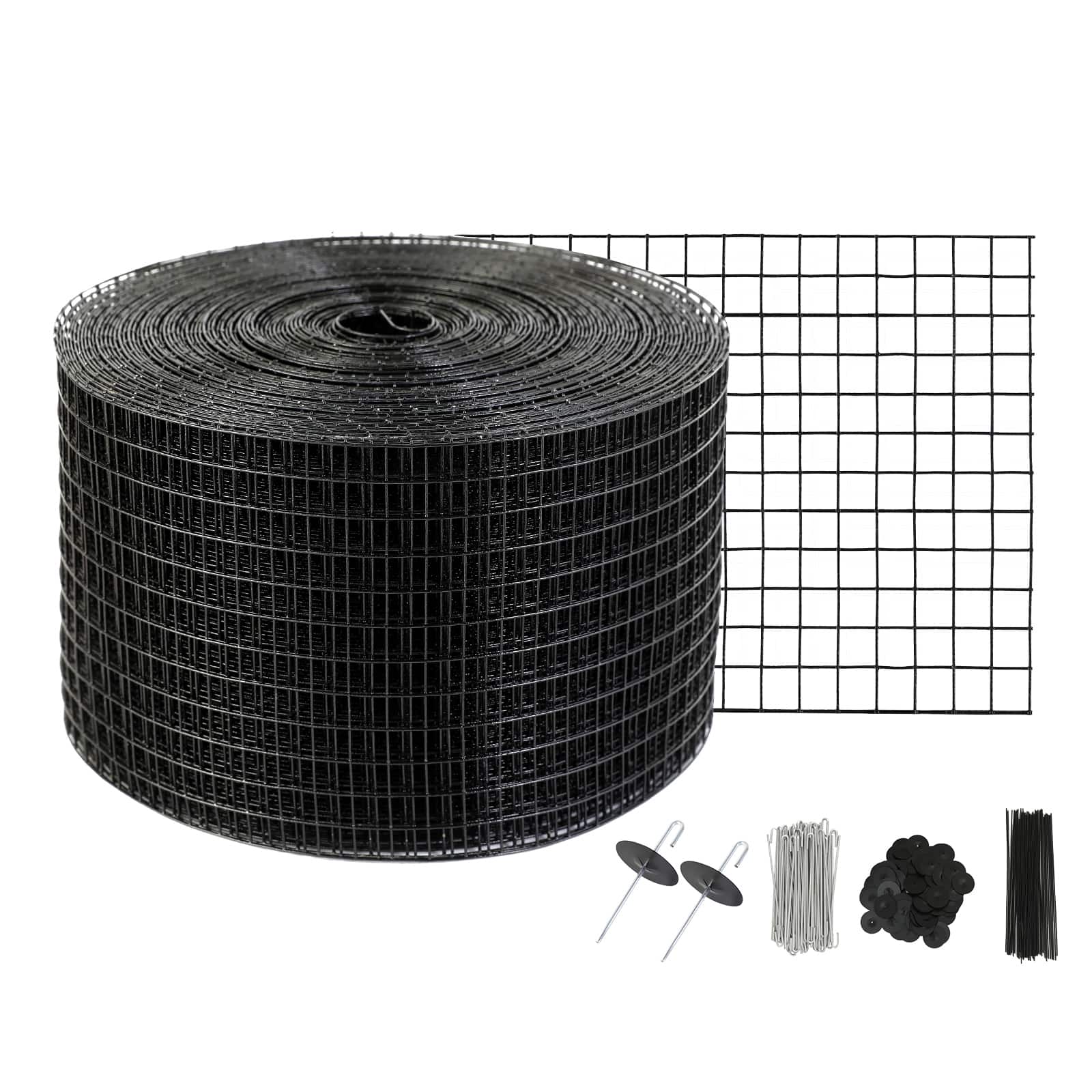 VEVOR - 8 inch x 100ft Solar Panel Bird Guard, Critter Guard Roll Kit with 100pcs Aluminum Alloy Fasteners, Solar Panel Guard - Black