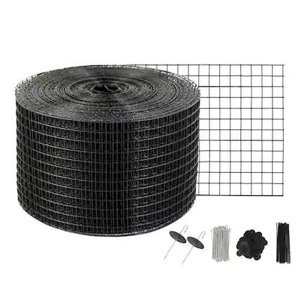 Front. VEVOR - 8 inch x 100ft Solar Panel Bird Guard, Critter Guard Roll Kit with 70pcs Aluminum Alloy Fasteners, Solar Panel Guard - Black.