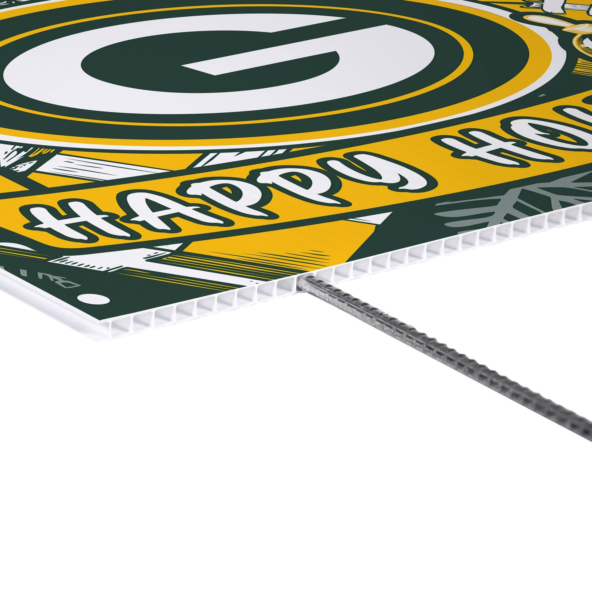 Alt View 2. Evergreen Enterprises - Green Bay Packers 24" x 18" Happy Holidays Christmas Outdoor Staked Yard Sign - Multicolor.