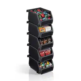 Sorbus - Extra Small Open Front Stackable Kitchen Storage Bin – Pantry & Cabinet Organizer - Black
