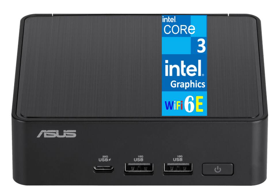 Intel Core 3  
Intel Graphics  
WiFi 6E  
ASUS  
20G USB  
10G USB  
10G USB