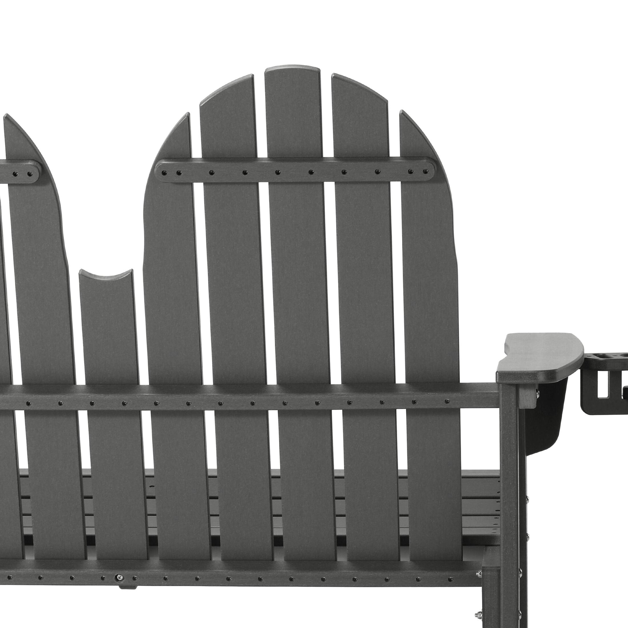 Alt View 4. WestinTrends - WestinTrends St. Augustine Outdoor Patio 49" HDPE Adirondack Garden Bench - Gray.