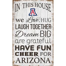 Fan Creations - Arizona Wildcats 11'' x 19'' Team In This House Sign - Multicolor