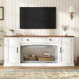 Whisen - 70" TV Stand, Media Console Cabinet with Storage Drawer, Adjustable Shelves and Cable Management - White