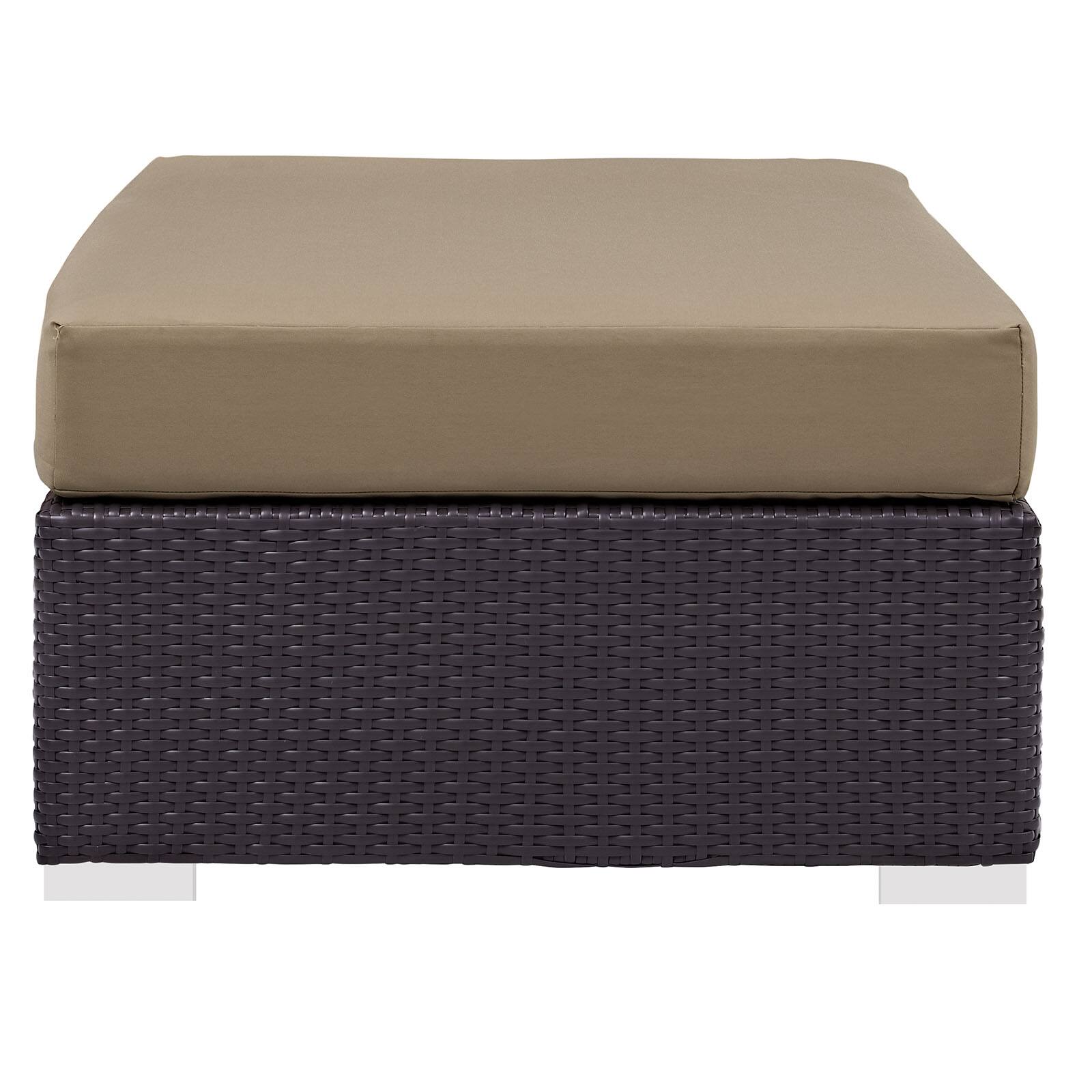 Back. Modway - Convene Outdoor Patio Fabric Rectangle Ottoman by Modway - Espresso Mocha.