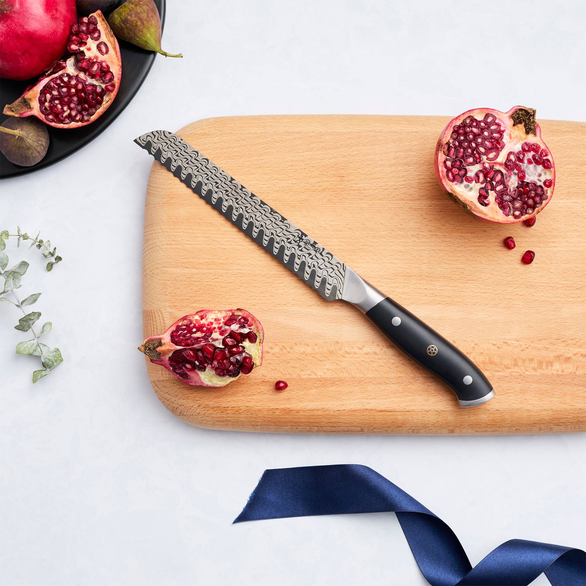 Alt View 1. Henckels - Henckels Compass Damascus 8-inch Bread Knife - Black.