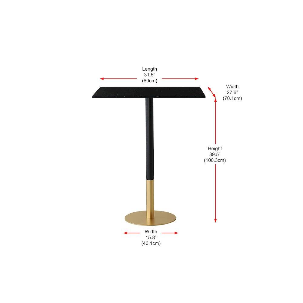 Length 31.5" (80cm)  
Width 27.6" (70.1cm)  
Height 39.5" (100.3cm)  
Width 15.8" (40.1cm)