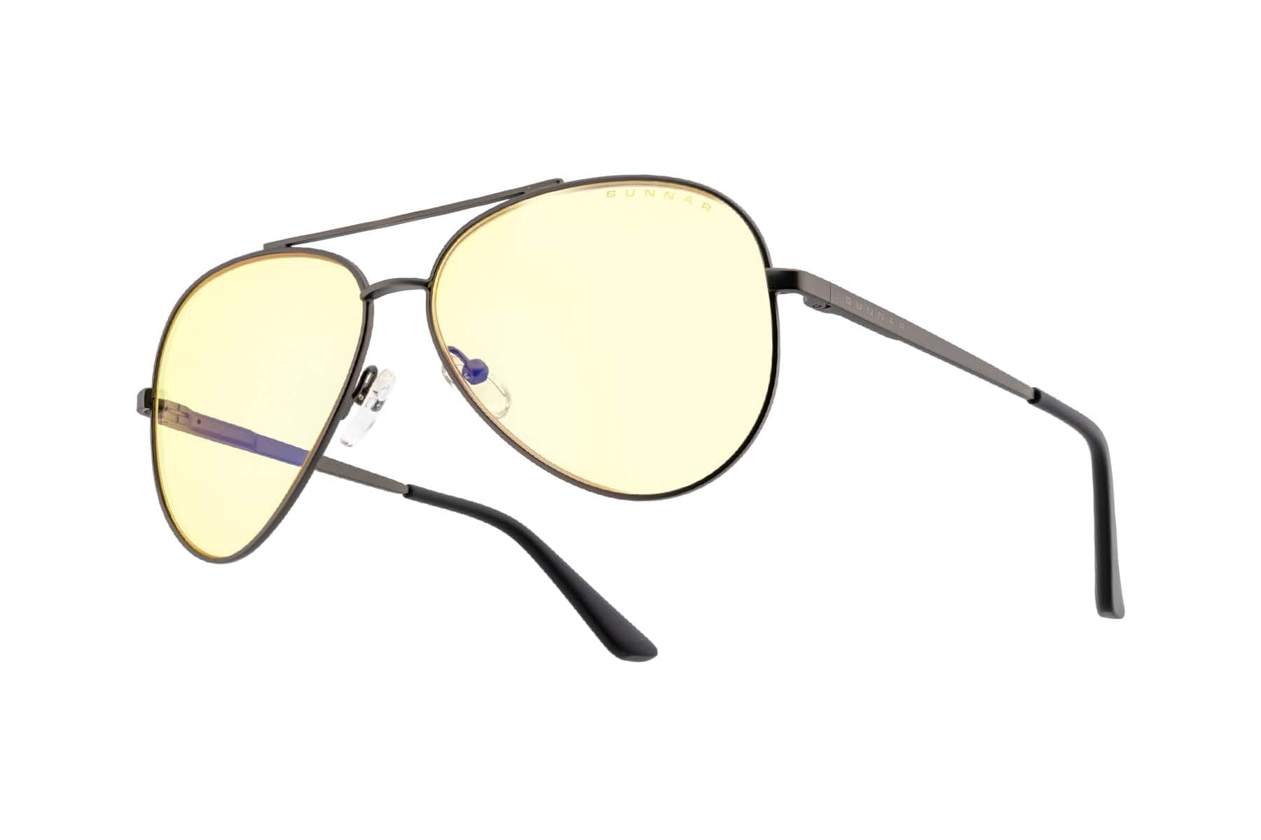 GUNNAR - Computer Glasses - Maverick, Amber Neutral Lens - Blue Light Blocking, Relieve Dry Eye - Gunmetal