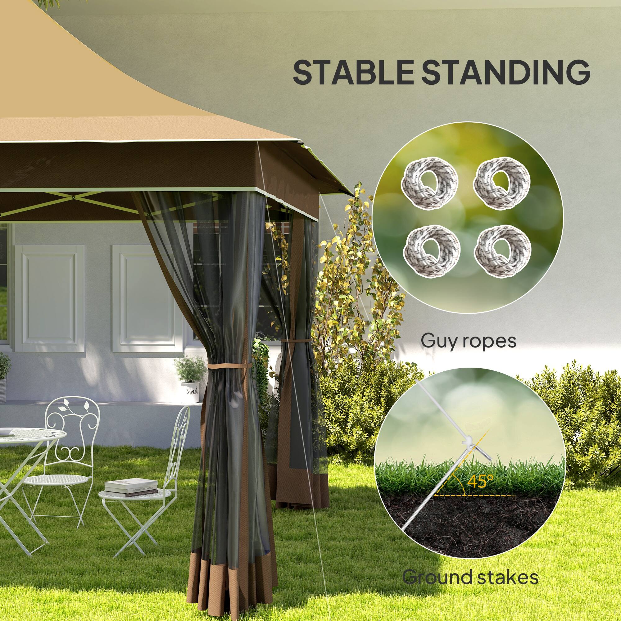 STABLE STANDING
Guy ropes
Ground stakes