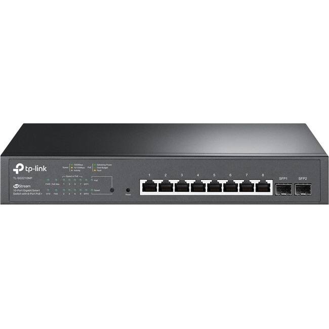 TP-Link TL-SG2210MP  
10-Port Gigabit Smart Switch  
1 Port PoE  
Ports: 1, 2, 3, 4, 5, 6, 7, 8  
SFP1, SFP2