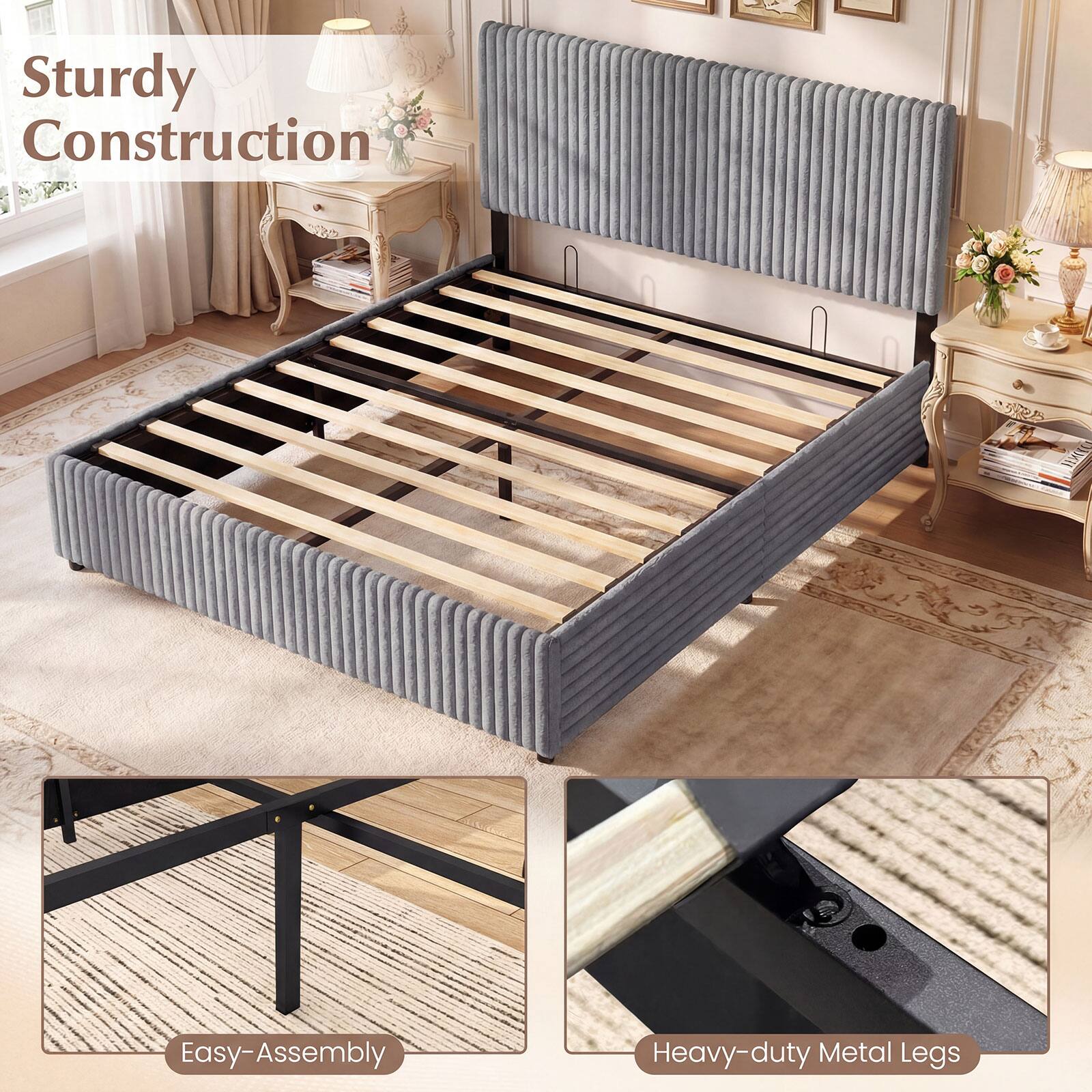 Sturdy Construction  
Easy-Assembly  
Heavy-duty Metal Legs