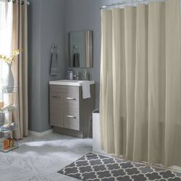 Kate Aurora - Living Hotel Collection Mold & Mildew Resistant Fabric Shower Curtain - Linen