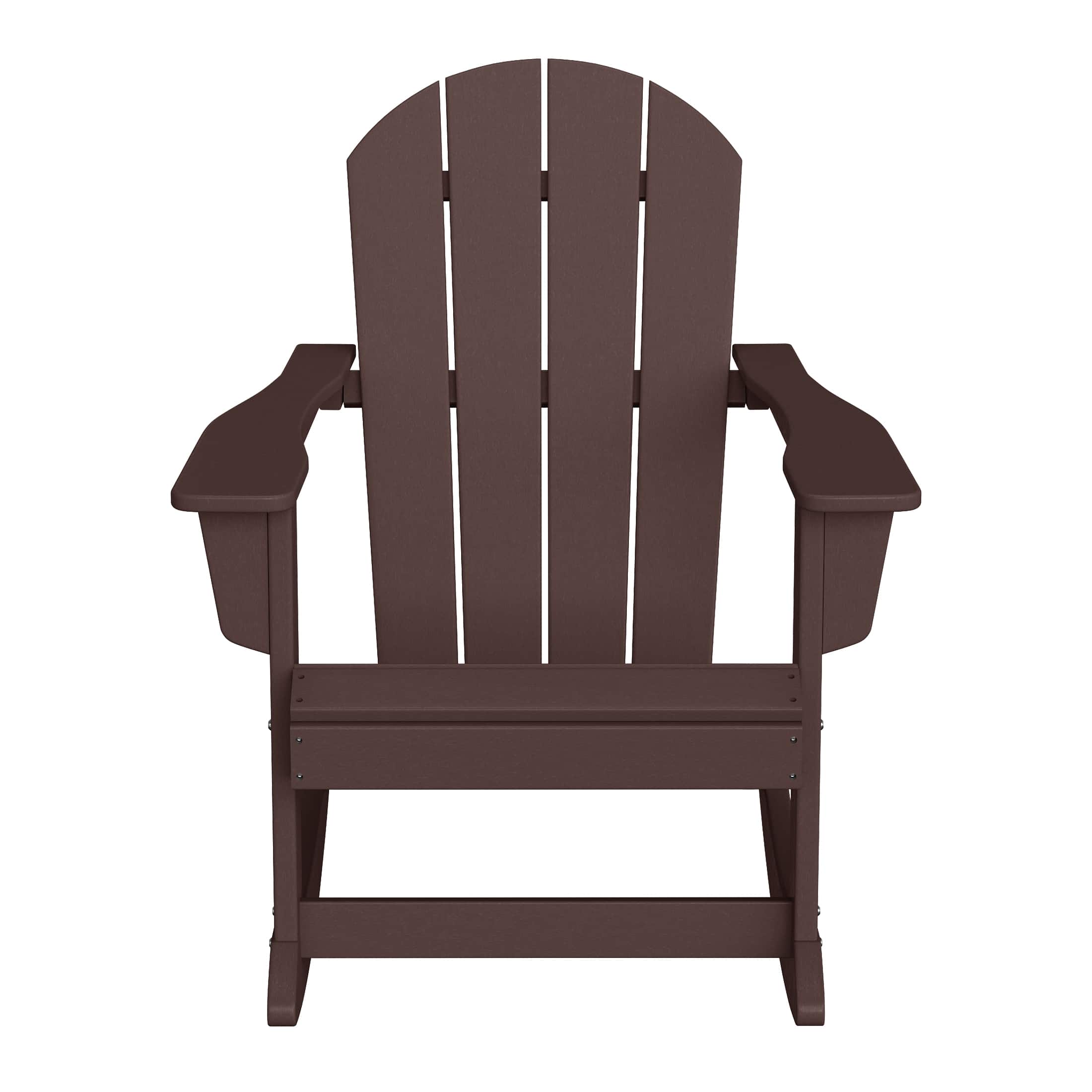 WestinTrends - Malibu Outdoor / Patio Poly Adirondack rocking chair - Dark Brown
