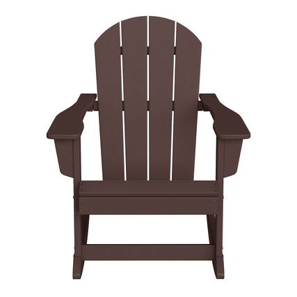 Front. WestinTrends - WestinTrends Malibu Outdoor / Patio Poly Adirondack rocking chair - Dark Brown.