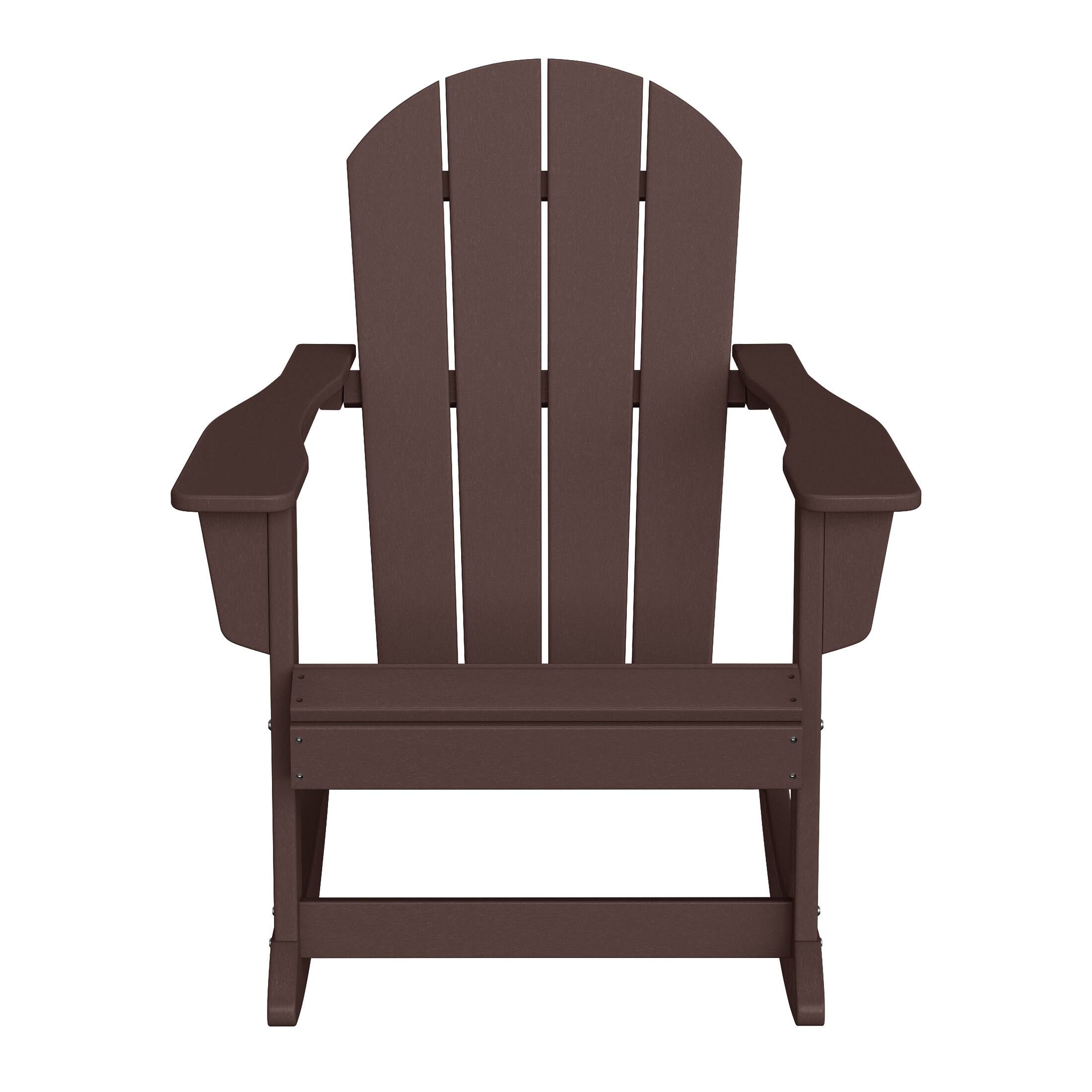 Front. WestinTrends - WestinTrends Malibu Outdoor / Patio Poly Adirondack rocking chair - Dark Brown.