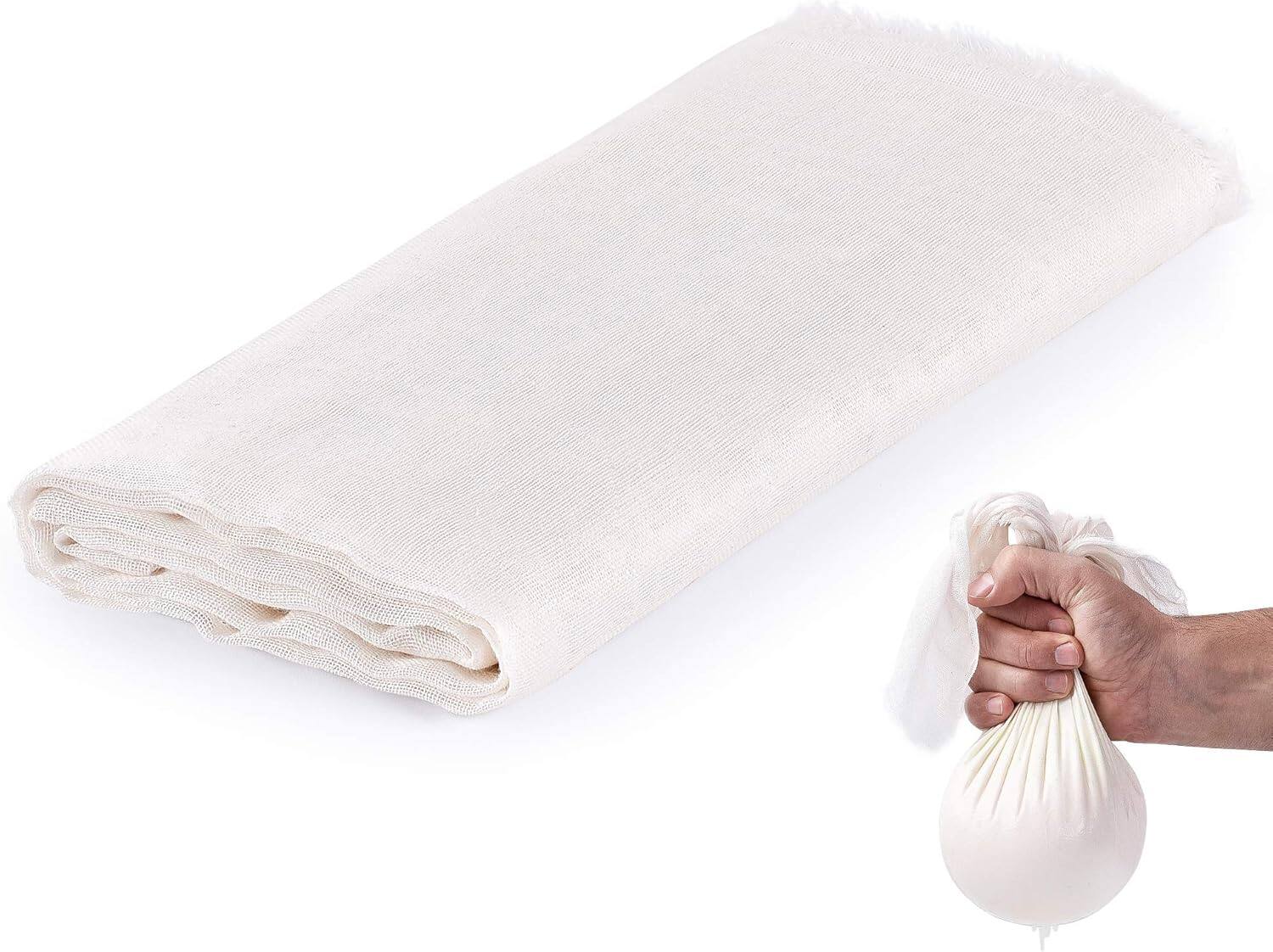 Front. Zulay Kitchen - Zulay Kitchen Grade 90 Cheesecloth - Unbleached & Reusable Ultra Fine Cheese Cloth (1 Yard) - White.