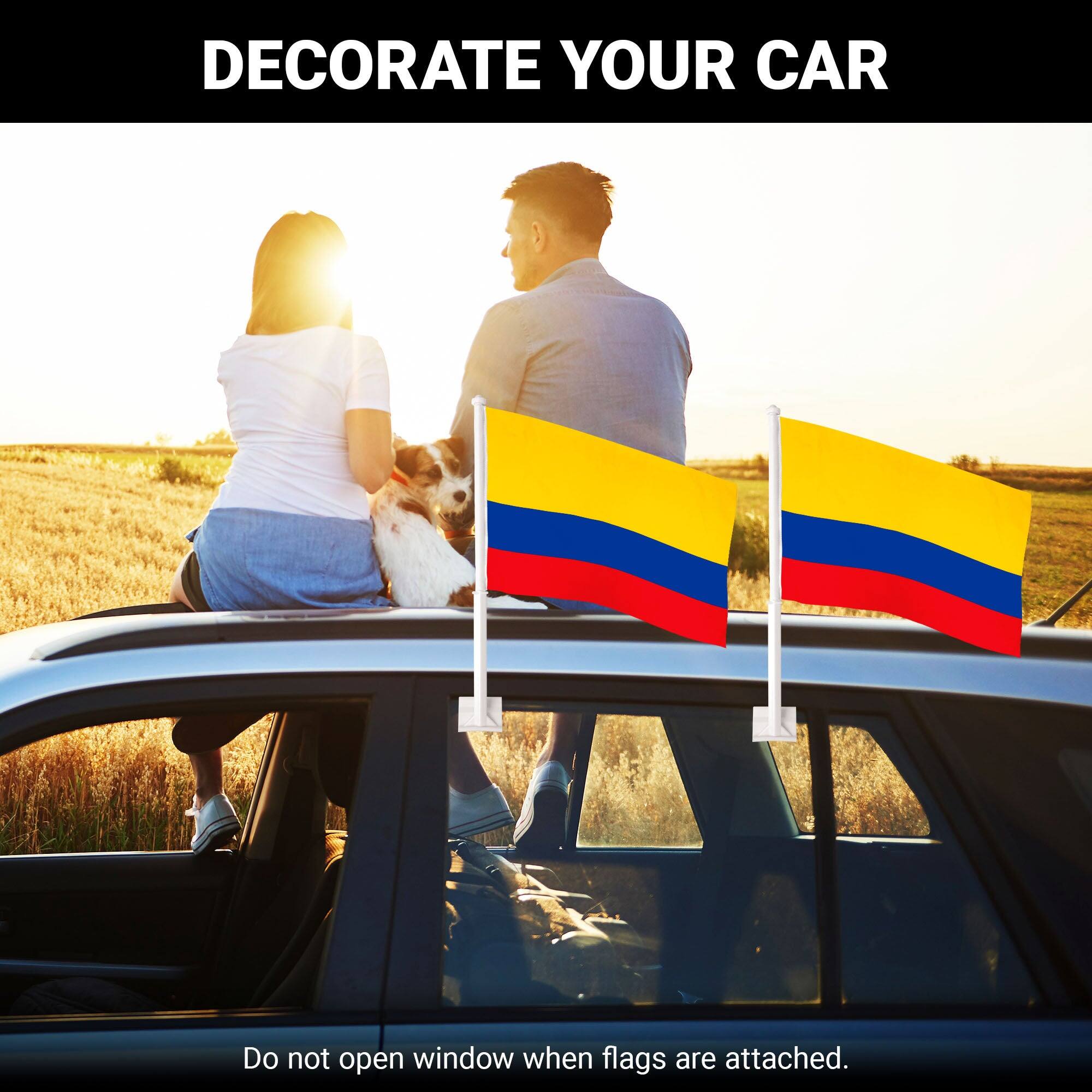 DECORATE YOUR CAR

Do not open window when flags are attached.