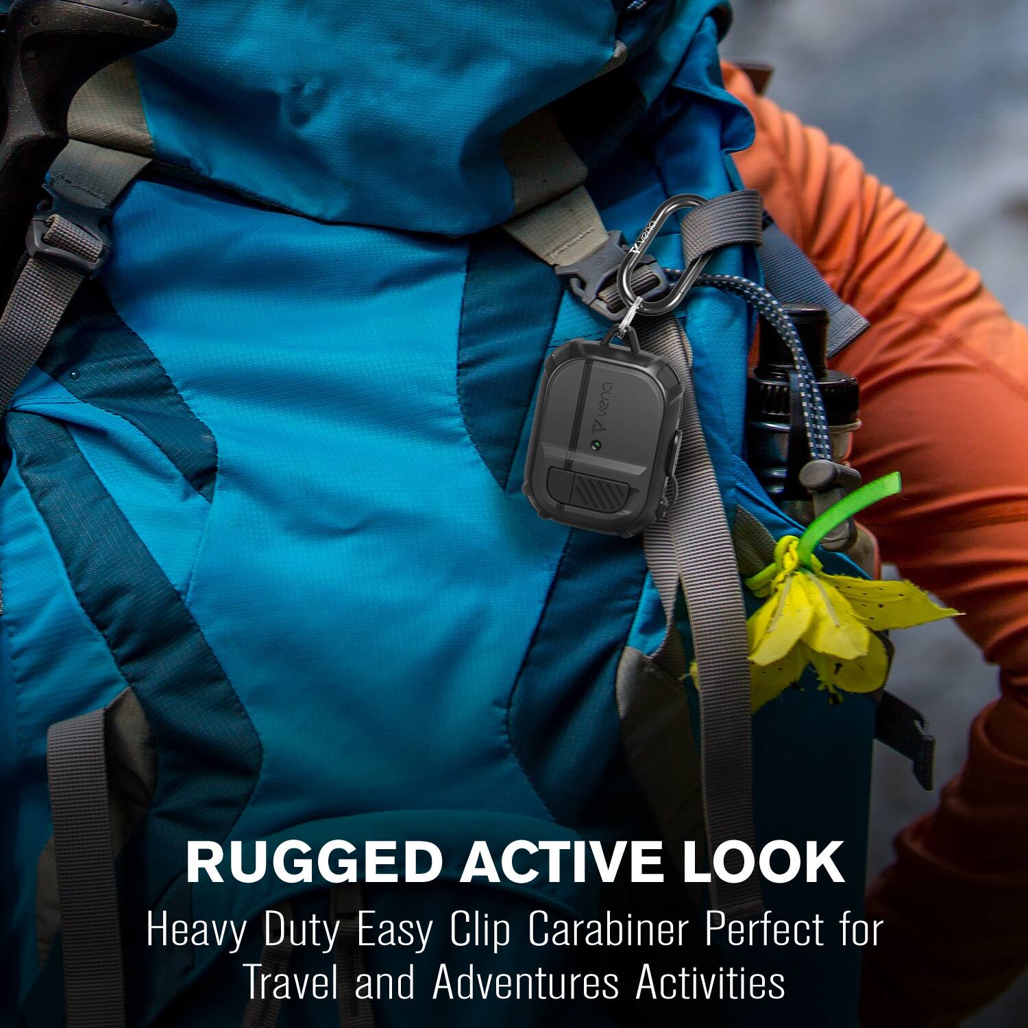 RUGGED ACTIVE LOOK Heavy Duty Easy Clip Carabiner Perfect for Travel and Adventures Activities vena