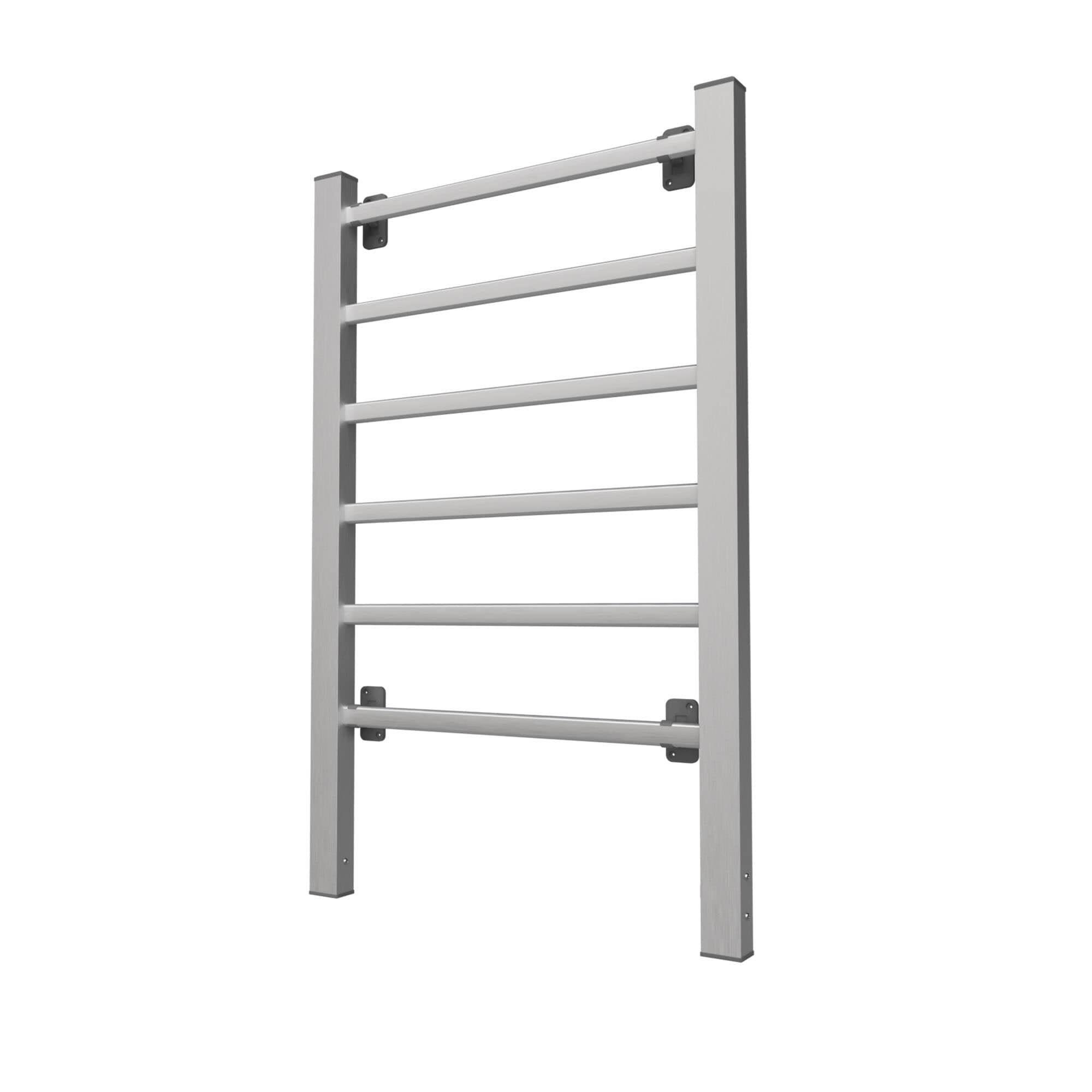 Back. COWLOWN - Electric Heated Towel Rack for Bathroom Wall Mounted 6-Stainless Steel Bar Drying Warmer - Stainless Steel Finish (Silver).