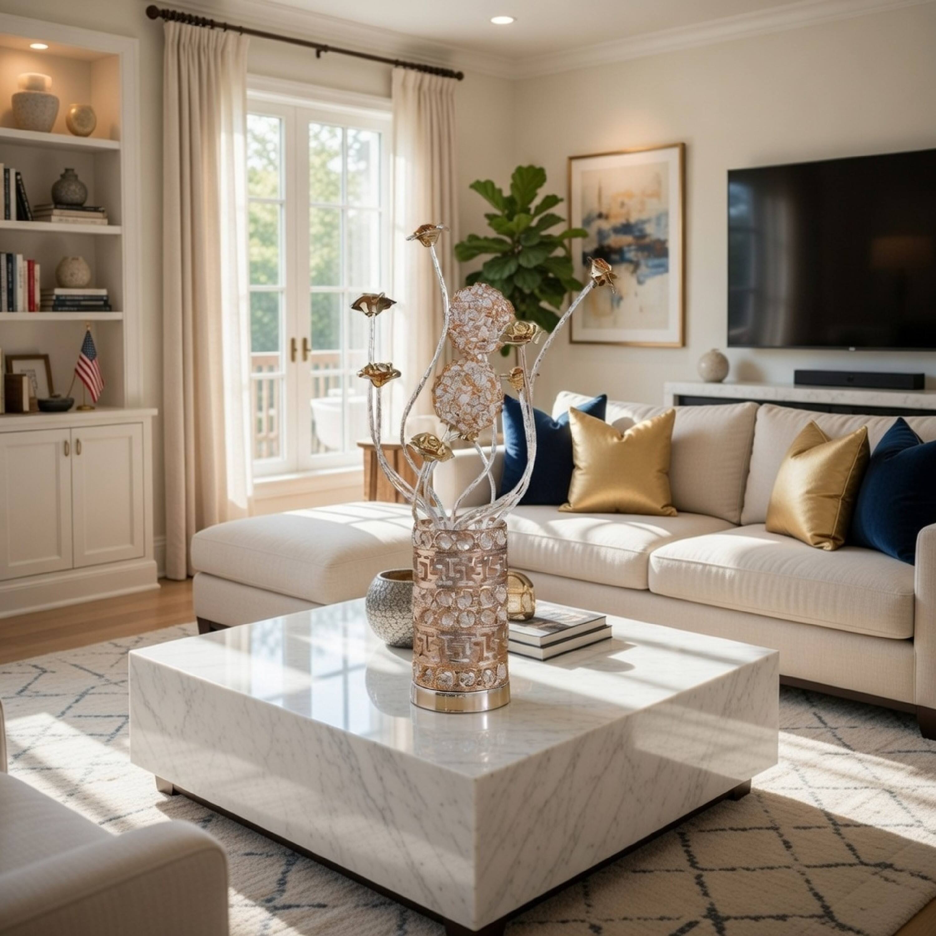 Alt View 4. Manhattan Lane - Table Lamp, Rose Bud Floral Vase, Cage Chrome 22 Inch - Rose, Chrome.