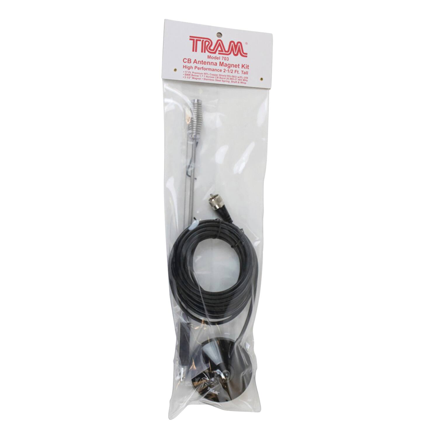 Tram Center Load Whip CB Magnet Mount Antenna Kit with 3.5