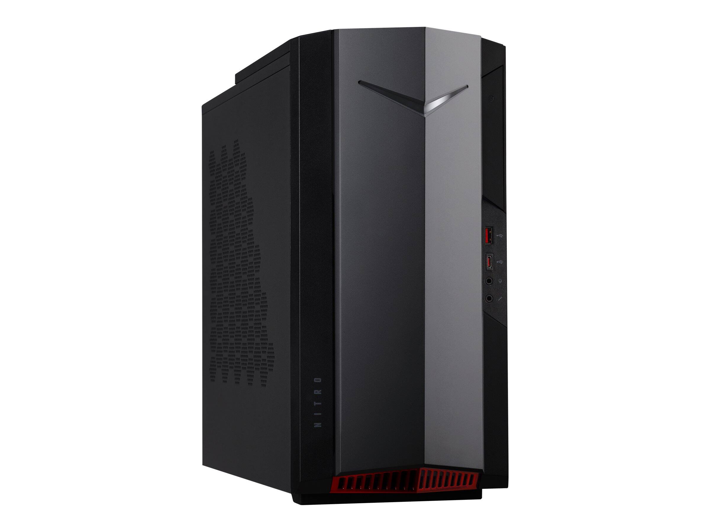 Back. Acer - Acer Nitro 50 Gaming Desktop Intel i5-11400 GeForce GTX 1650 8GB 512GB W11H WiFi - Black.