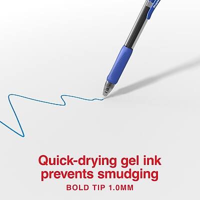 Quick-drying gel ink prevents smudging  
BOLD TIP 1.0MM
