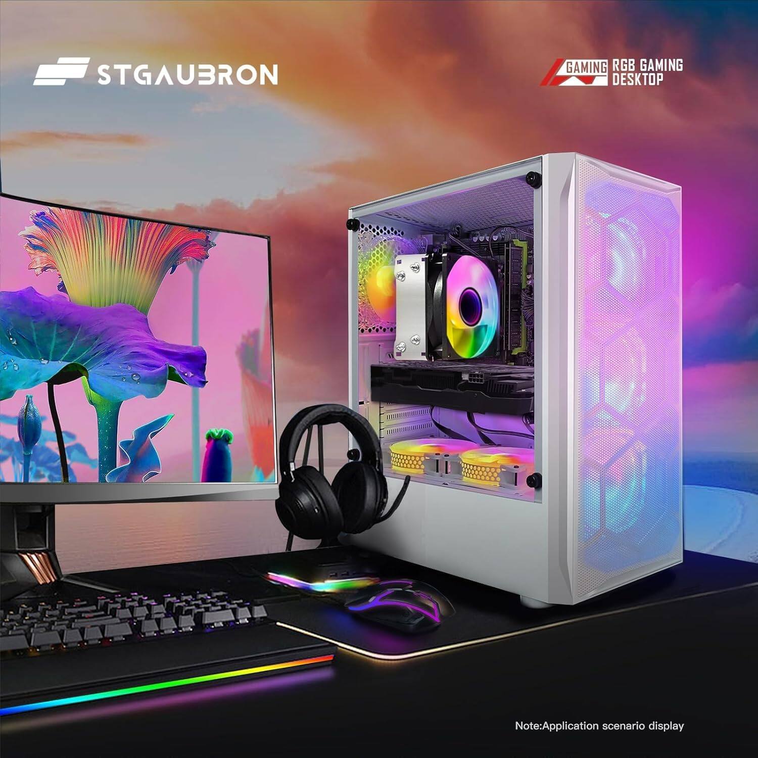 STGAUBRON GAMING RGB GAMING DESKTOP  
Note: Application scenario display