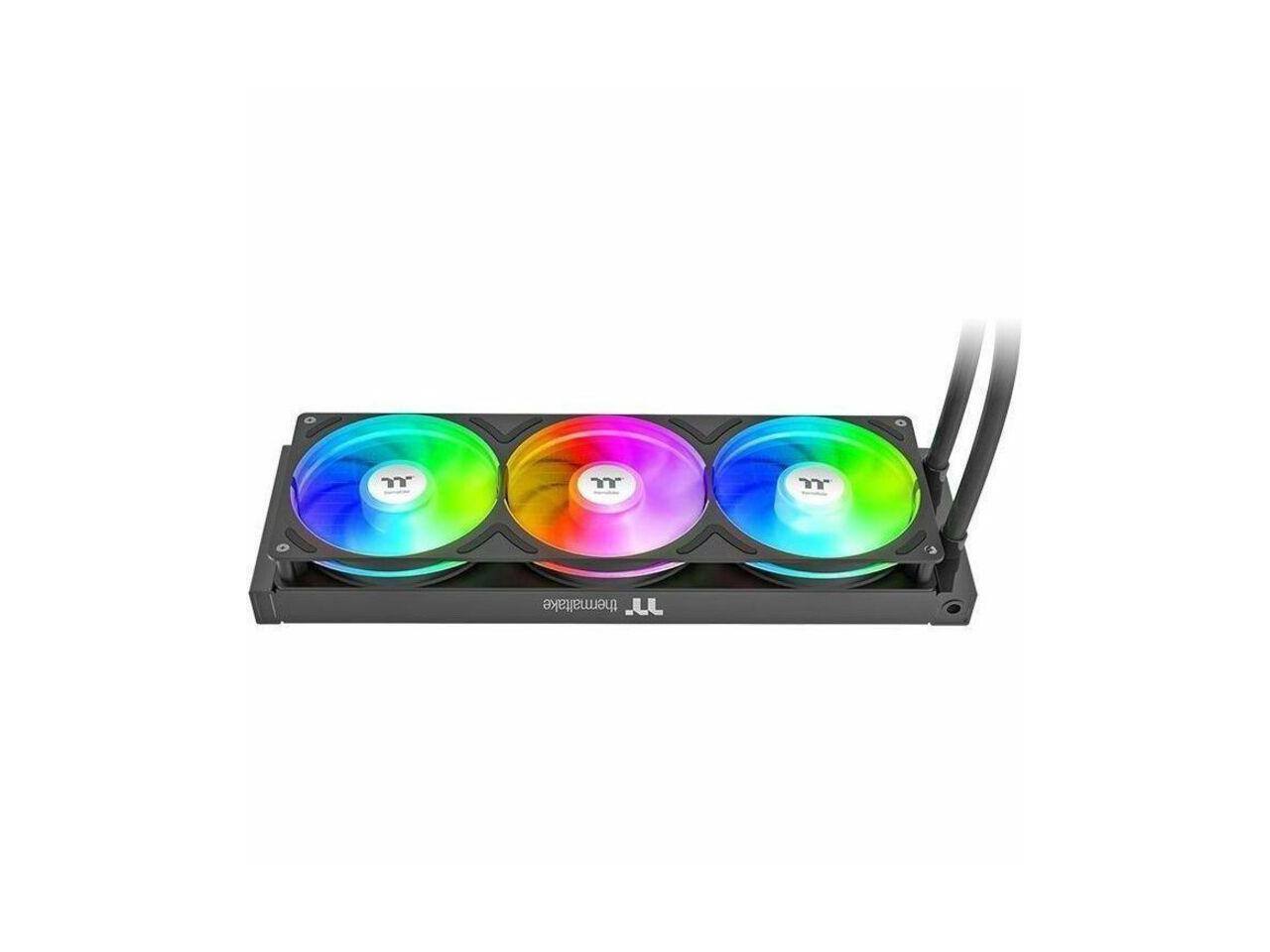 Alt View 2. Thermaltake - Thermaltake TH360 V3 ARGB CPU Cooler, 360mm Radiator, ARGB Fan, Rotatable Pump, Black - Black.