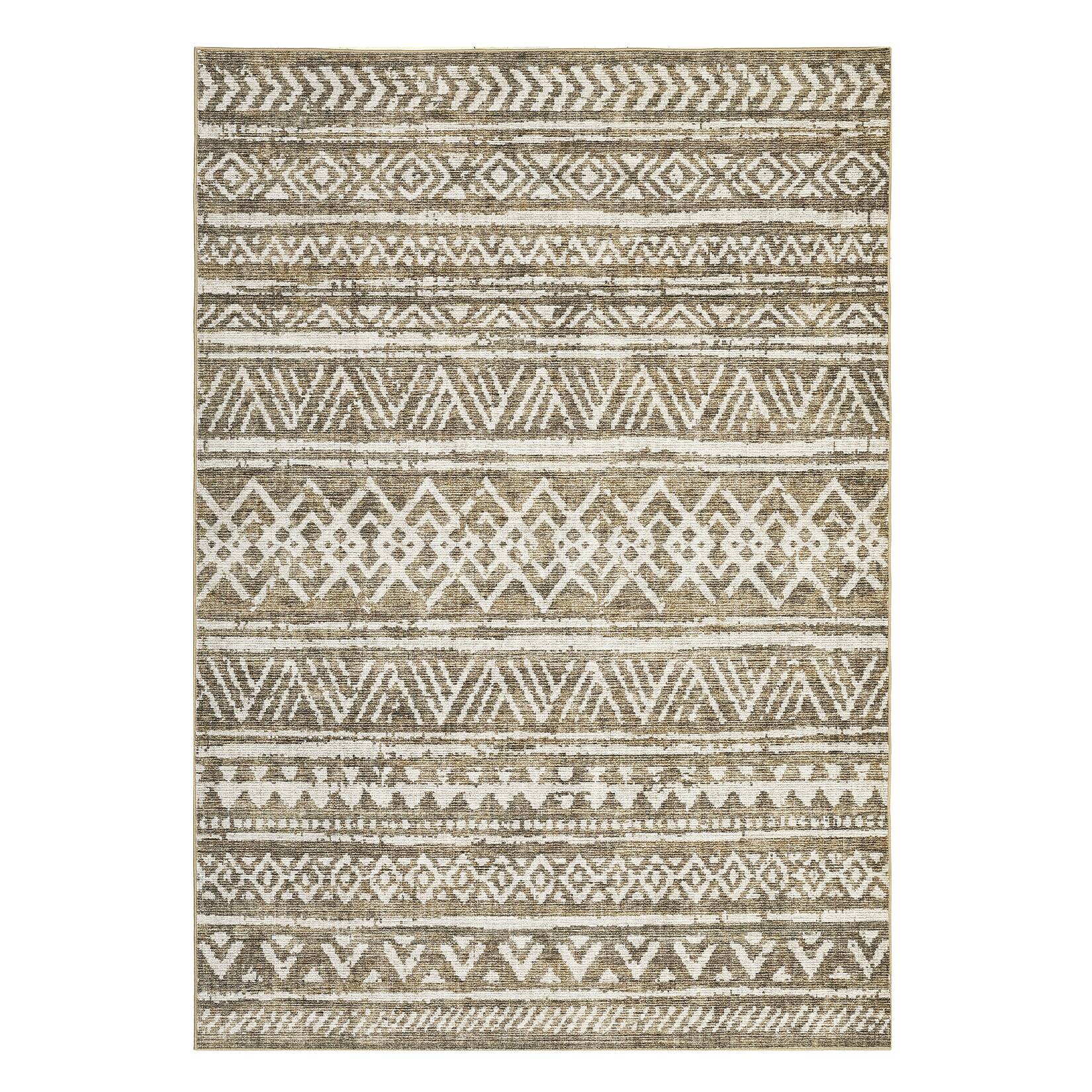 Alt View 2. Acekool - Machine Washable Area Rugs 8x10 Farmhouse Living Room Rugs - Brown.