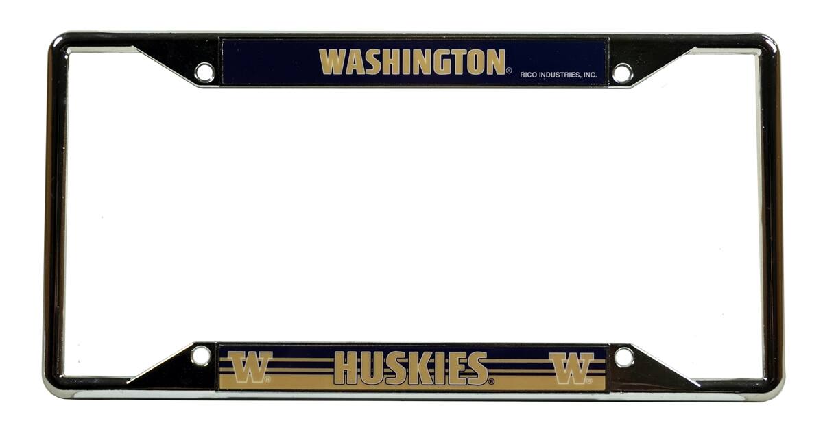 Washington Huskies Chrome EZ View License Plate Frame