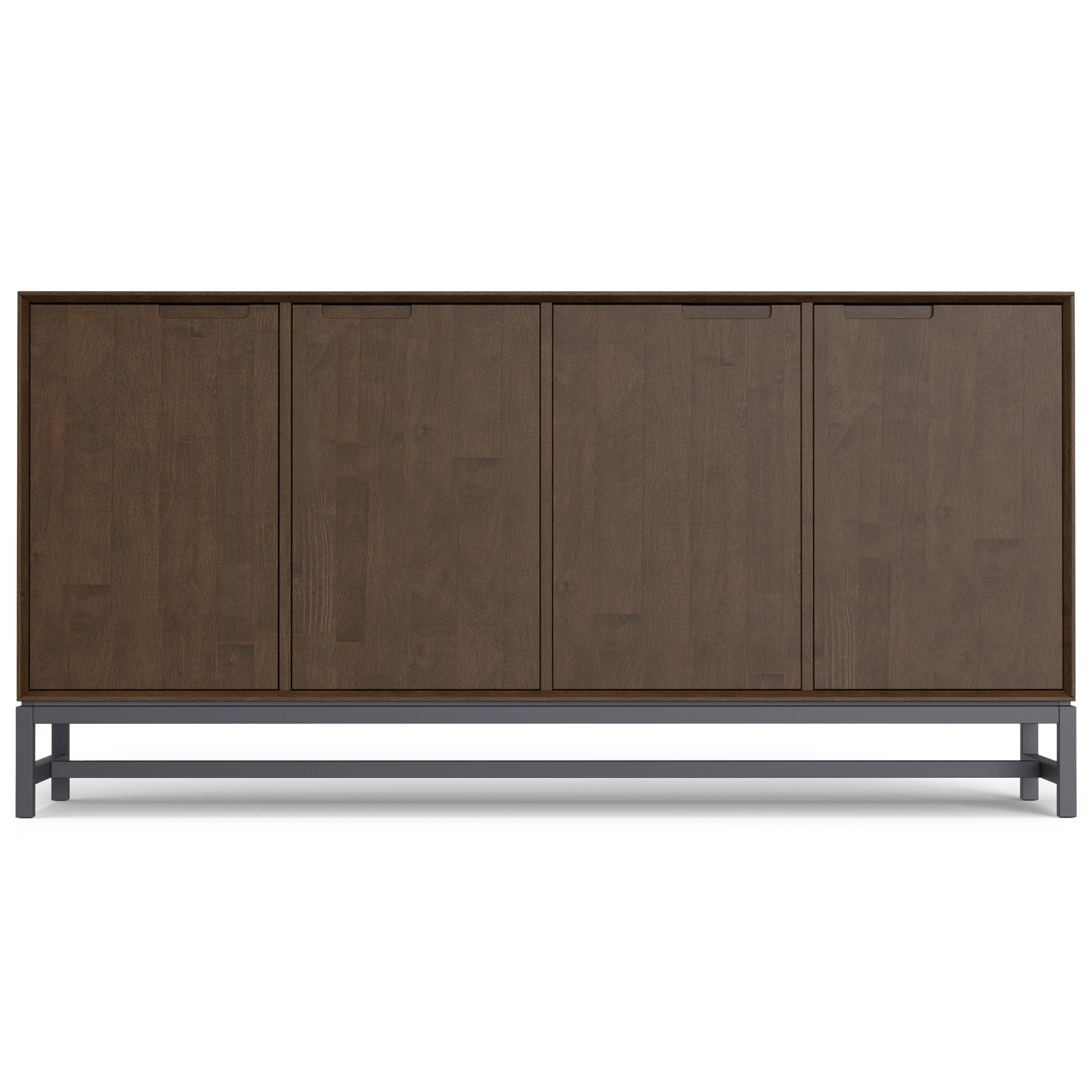 Left. Simpli Home - Simpli Home Banting 72 inch Wide Solid Wood 4 Door Sideboard Buffet in Walnut Brown - Walnut Brown.